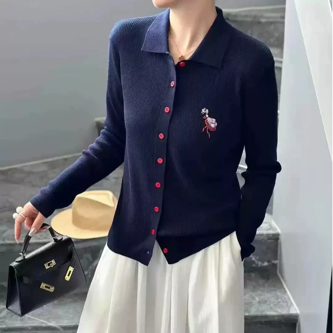 《妞妞》秋季新款A201-A250号 火烈鸟翻领长袖针织衫