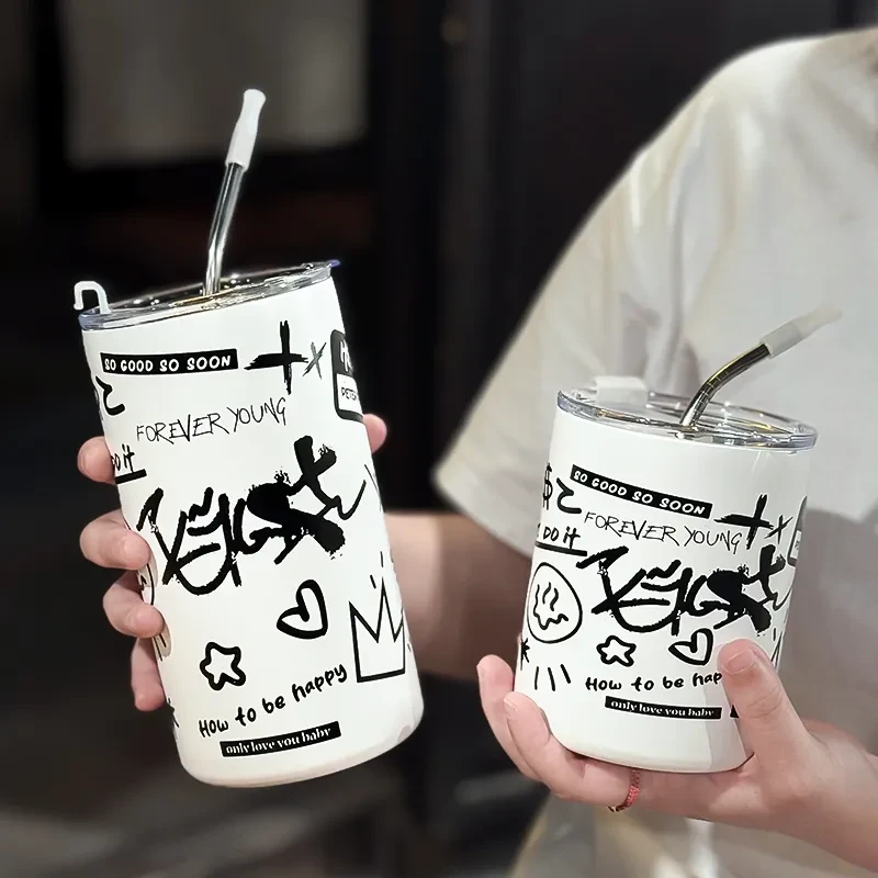 Gucgres保温杯吸管杯大容量高颜值便携学生不锈钢冰霸便携水杯