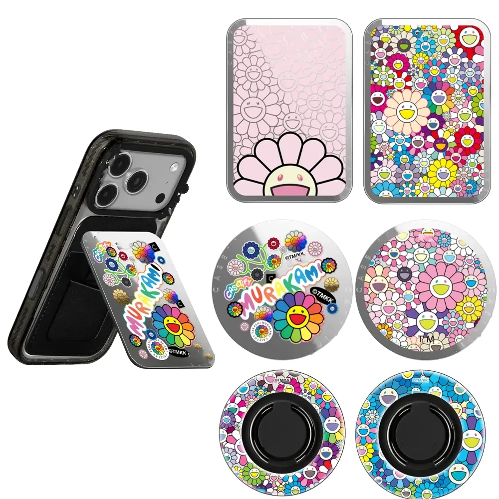 【联名村上隆太阳花】适用于笑脸磁吸吧嗒支架指环卡包便携通用