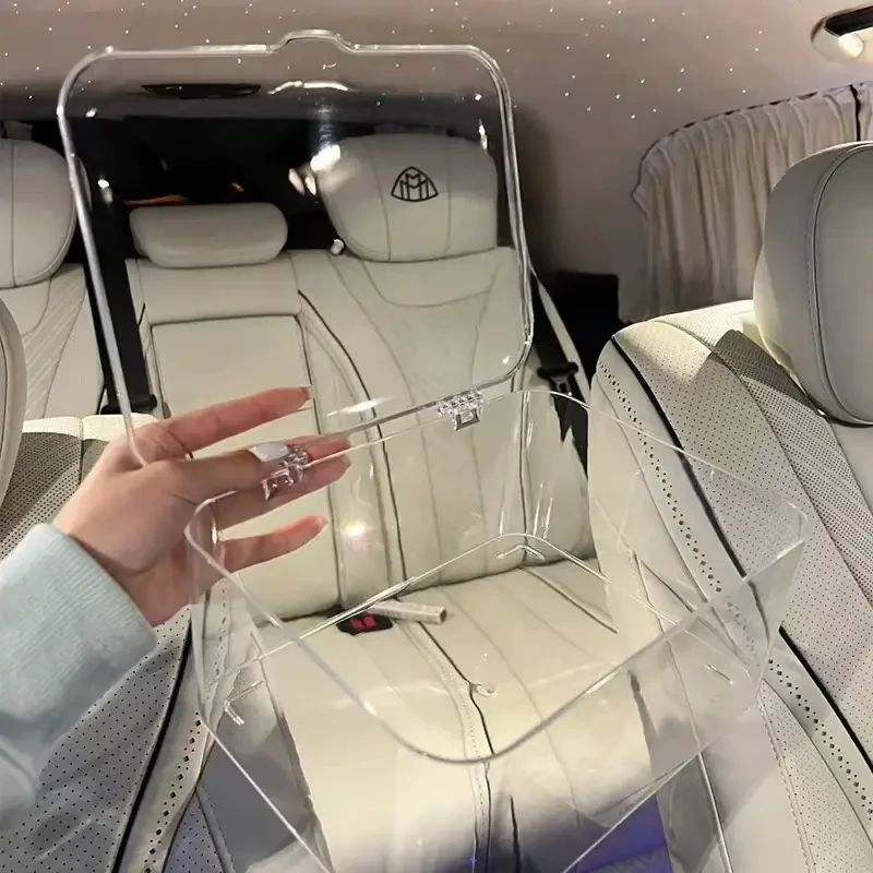 桌面收纳盒透明杂物亚克力办公室卧室宿舍带盖防尘整理盒大号E138