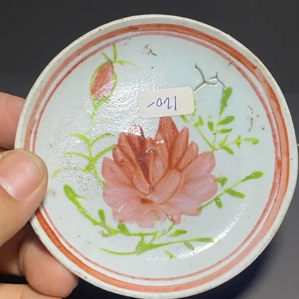 5.7英寸家用粗陶小圆盘可作零食碟点心盘茶点碟