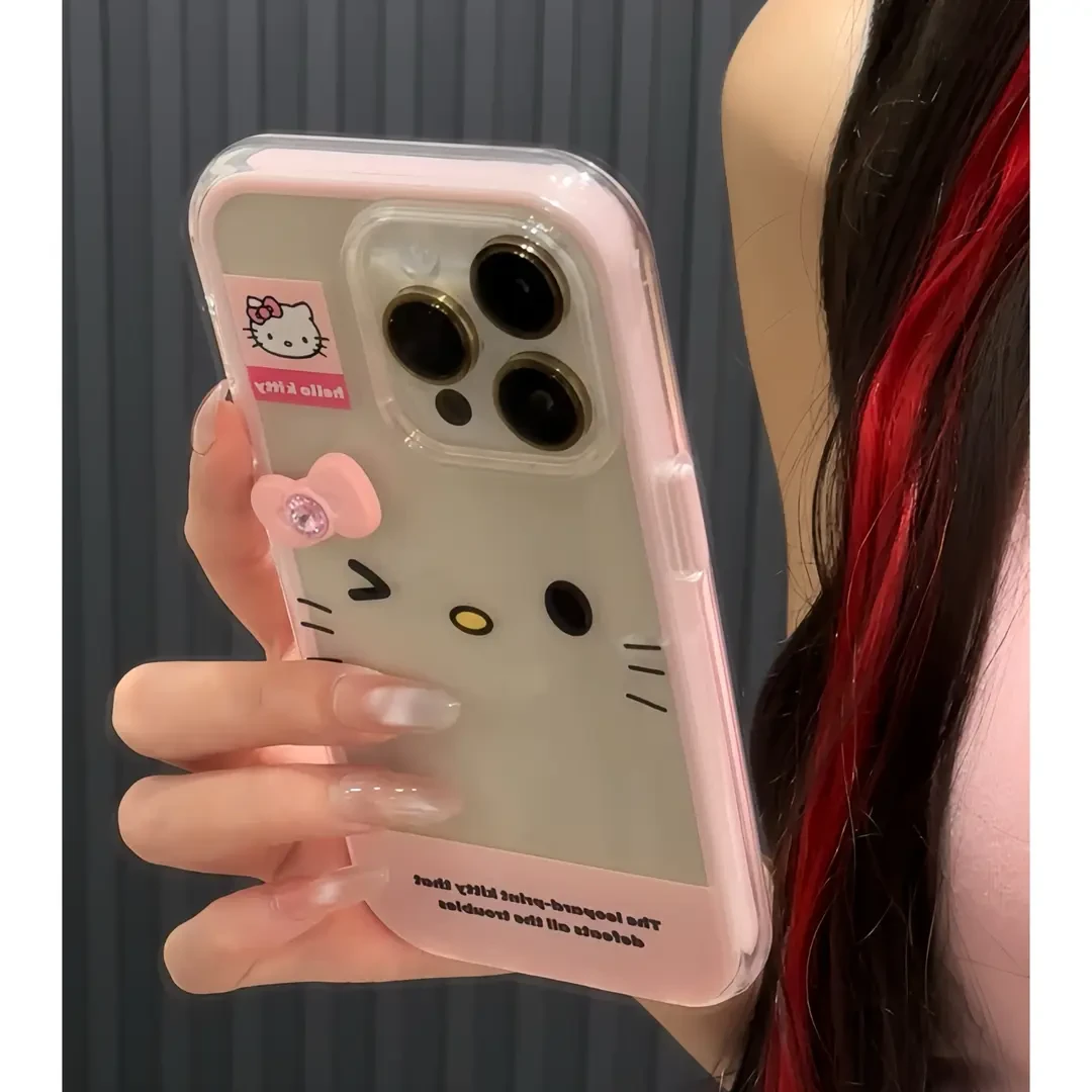 适用标签kitty表情蝴蝶结苹果16promax/15promax手机壳14/13/12