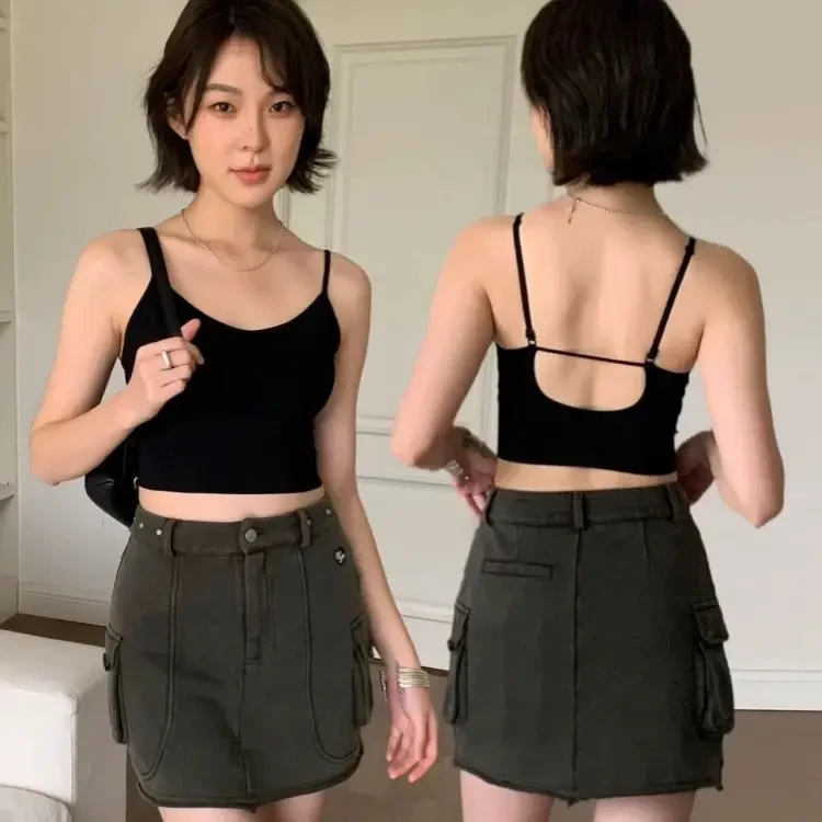 【海岛简爱】美背文胸一体带胸垫防走光内搭打底吊带背心 518