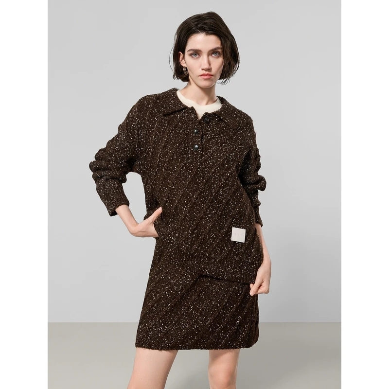 7559贝茜妮"轻法舒芙蕾"法式时尚针织衫半裙女冬新款