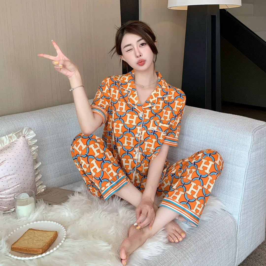 【爱玛三件套】睡衣女夏季薄款短袖长裤外穿网红风春秋家居服