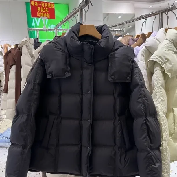 香港一诺冬日一封情书新国标90白鸭绒连帽可拆冬季新款