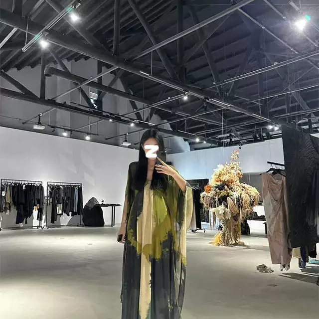 微胖mm中式国风气质绝美扎染吊带连衣裙开衫冷清感显瘦裙子两件套