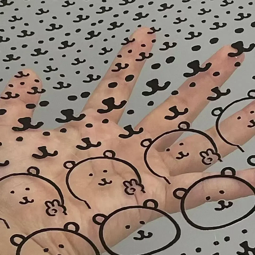 趣味自嘲熊转印贴超可爱网红贴纸装饰素材可贴家具收纳盒汽车贴纸