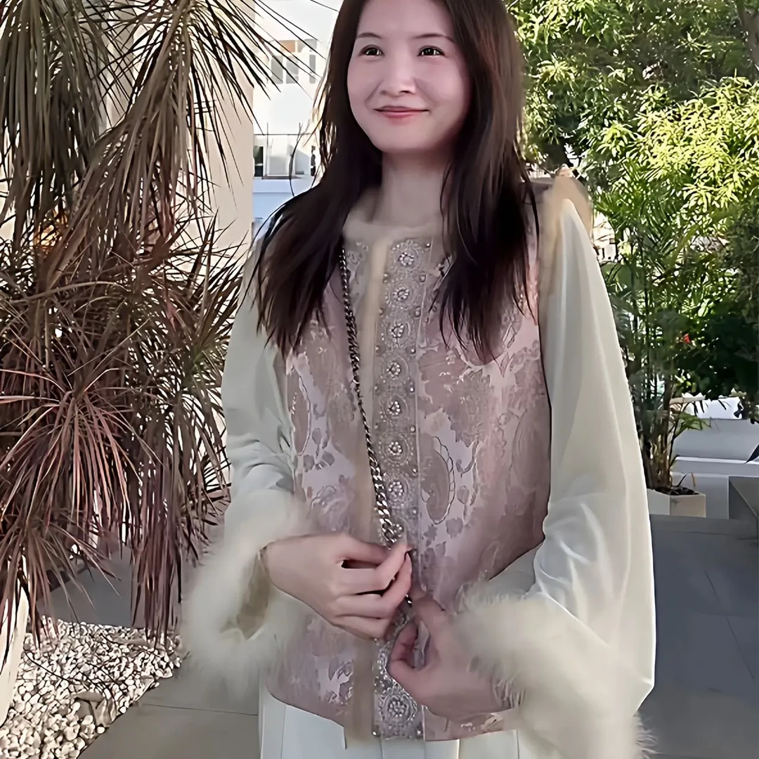 《朵妈衣橱》新中式重工刺绣马甲粉色百搭气质秋冬款