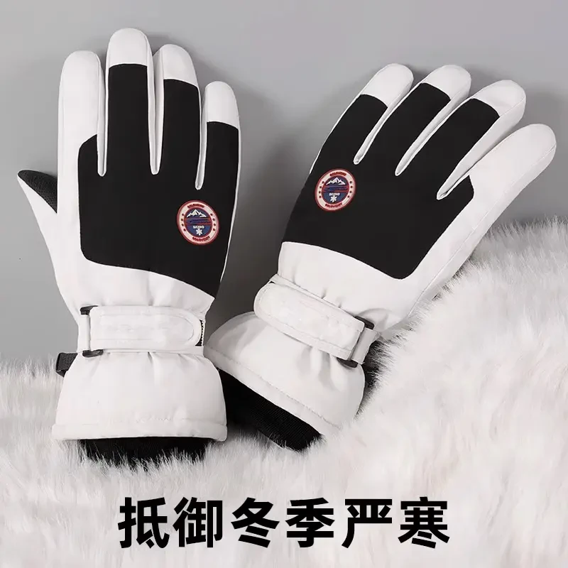 手套冬季男士电动车骑行防风防水加绒保暖女款冬天触屏棉滑雪手套