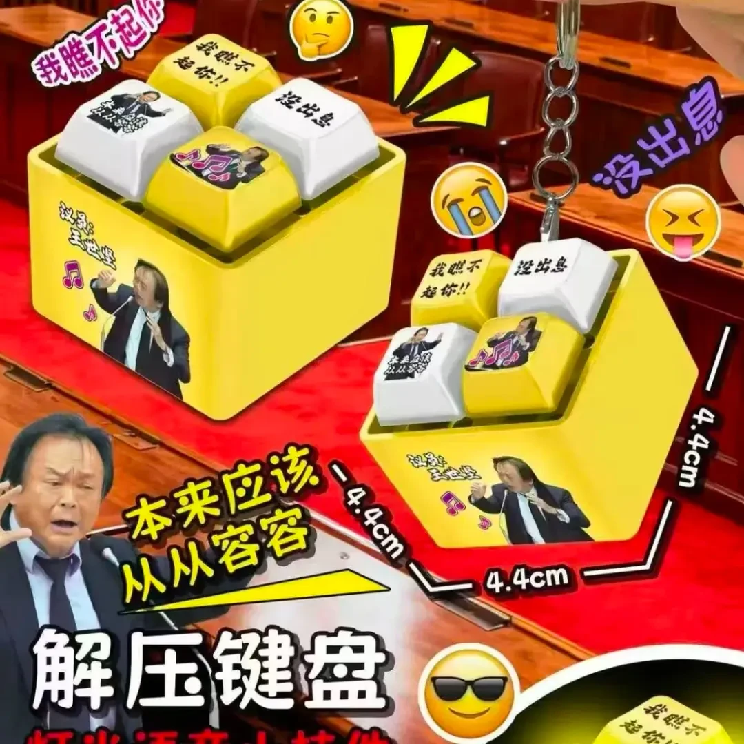【现货】王世坚从从容容没出息声发光按键钮键盘挂件钥匙扣解压玩具