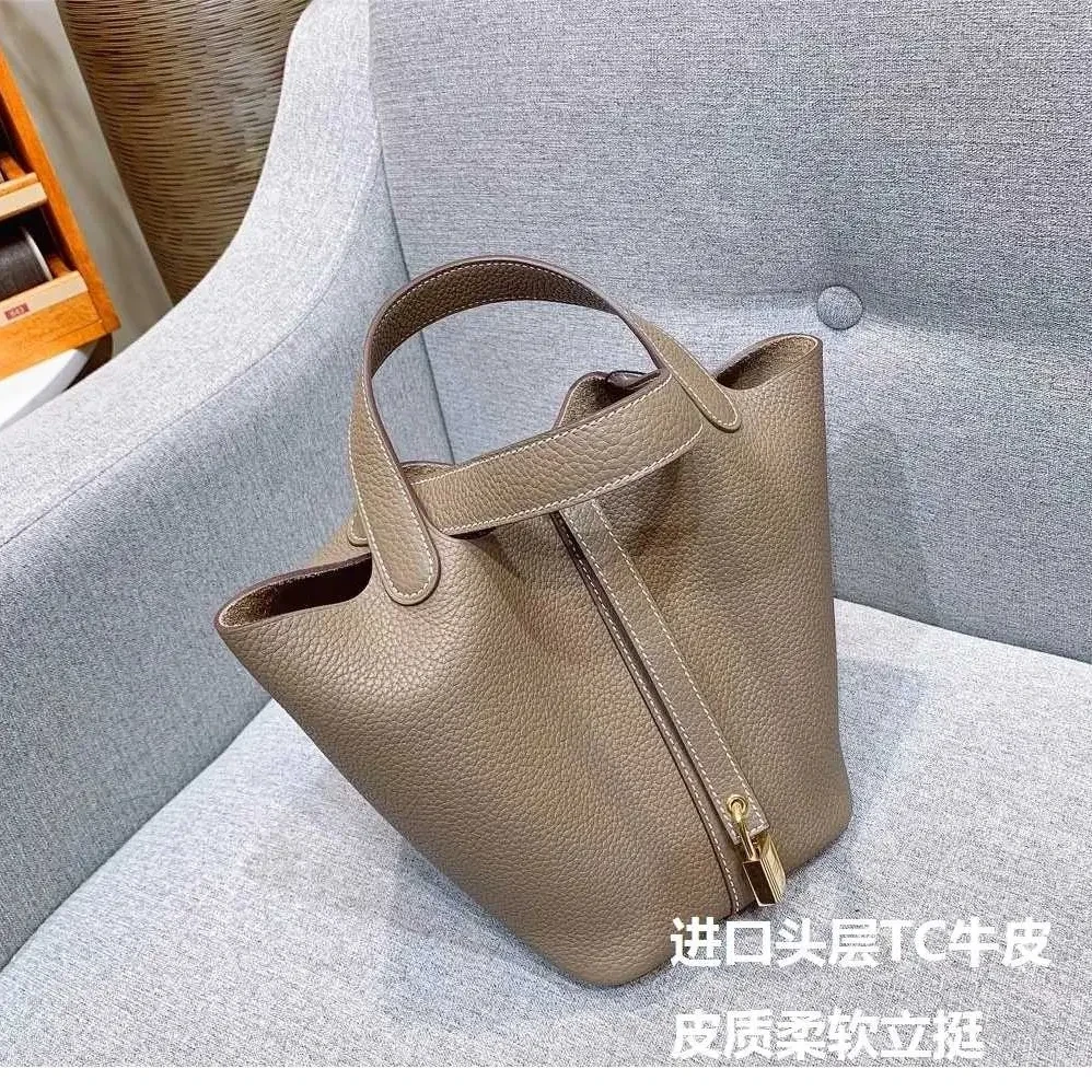 纯手工蜡线头层牛皮18cm菜篮子手拎包经典百搭通勤逛街手拎手胯包