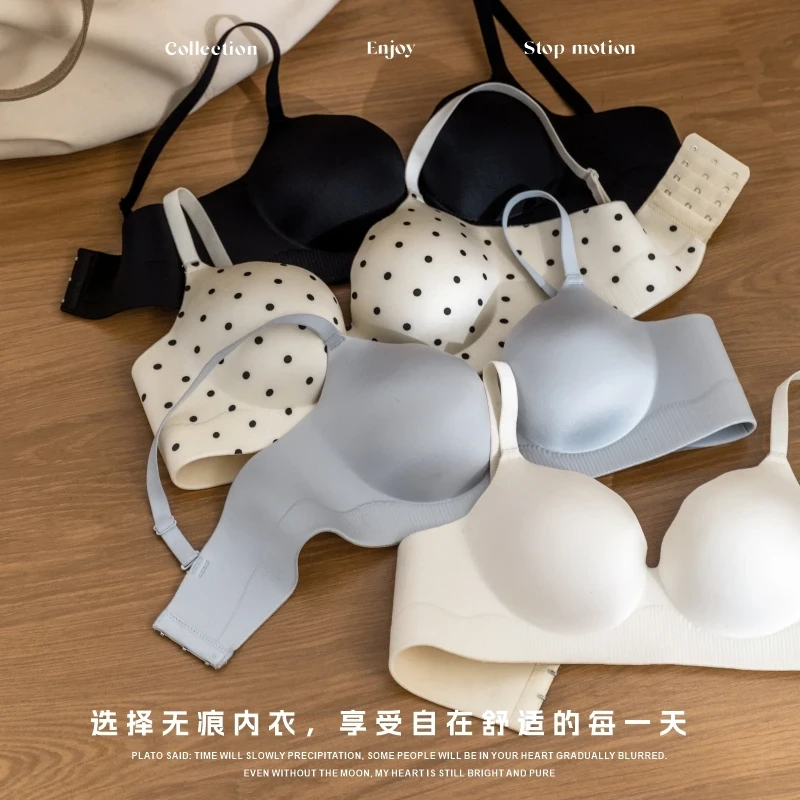 波点小胸聚拢漫画胸圆球杯内衣少女文胸托胸显大半杯性感无痕胸罩