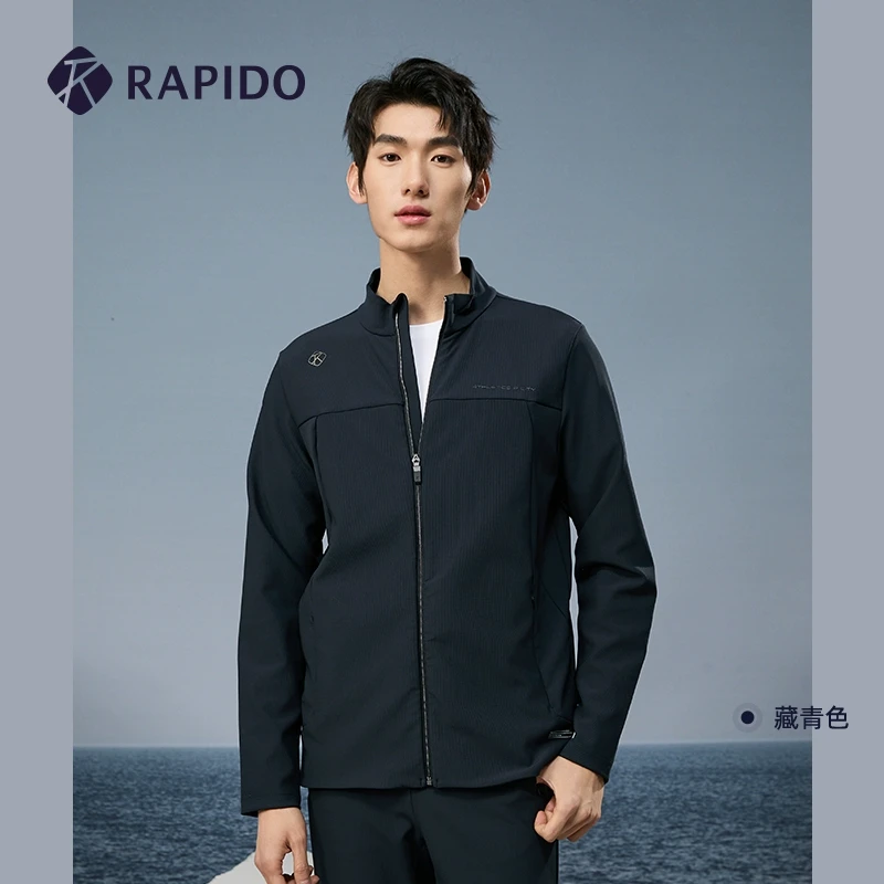 RAPIDO雳霹道春季新款男子横纹立领拉链简约休闲外套CN4276G04