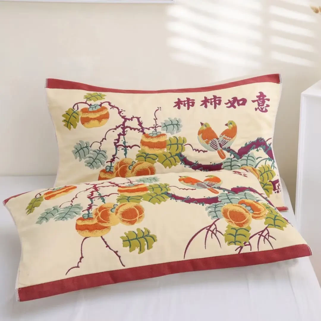 新疆西藏包邮加厚枕巾棉纱布枕巾家用一对装大号清仓吸汗成人枕头