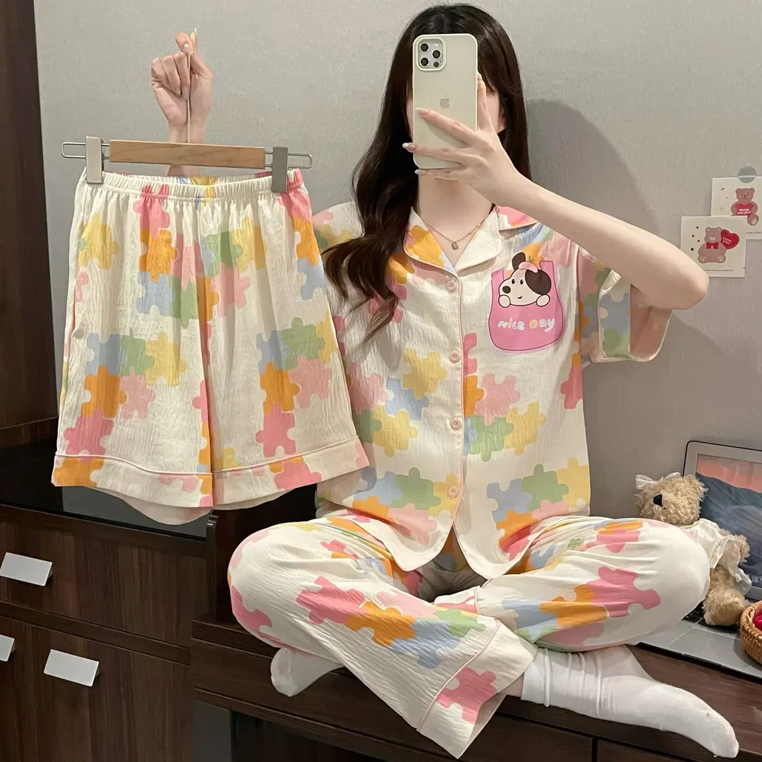 【常规款合集】夏季纯棉睡衣女甜美风卡通宽松可外穿家居服套装