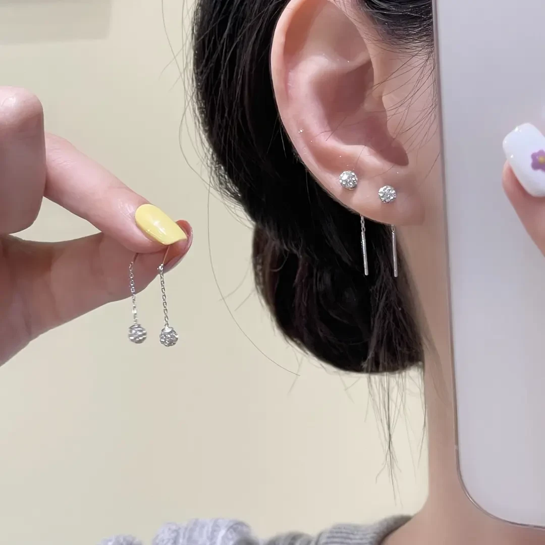 铜合金耳饰 气质小众耳钉礼物满天星球球简约防敏耳线经典百搭