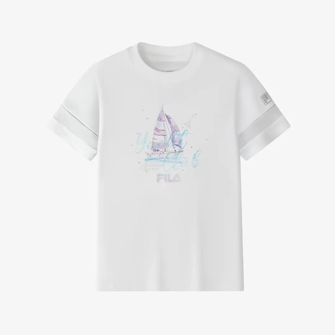 Fila/斐乐新款儿童【中大童短袖】百搭舒适圆领休闲T恤K12G522105