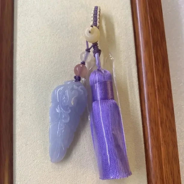 天然缅甸A货紫罗兰叶子，包包挂