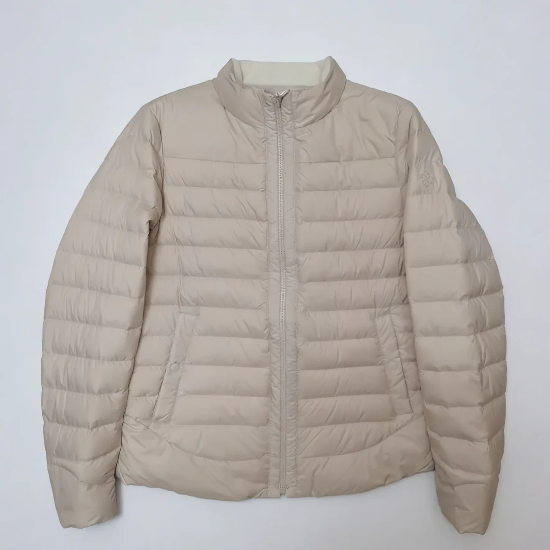 【兜欢米】鹅绒纯原女款轻薄立领细排骨衍缝短款显瘦