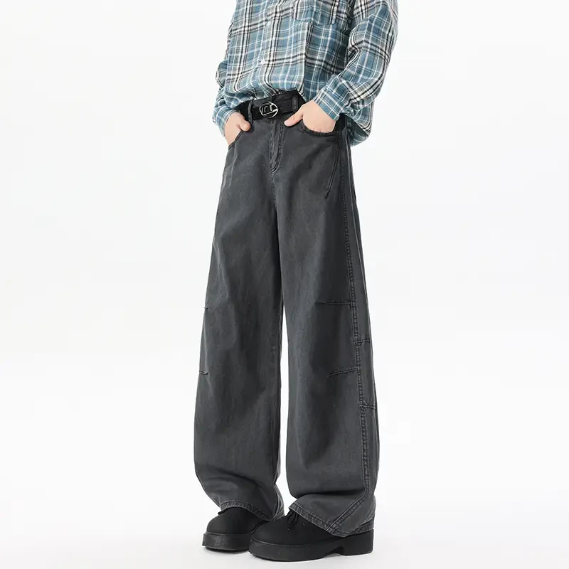 NOMIO春夏美式弯刀休闲裤男女高街潮流高级感宽松直筒阔腿长裤