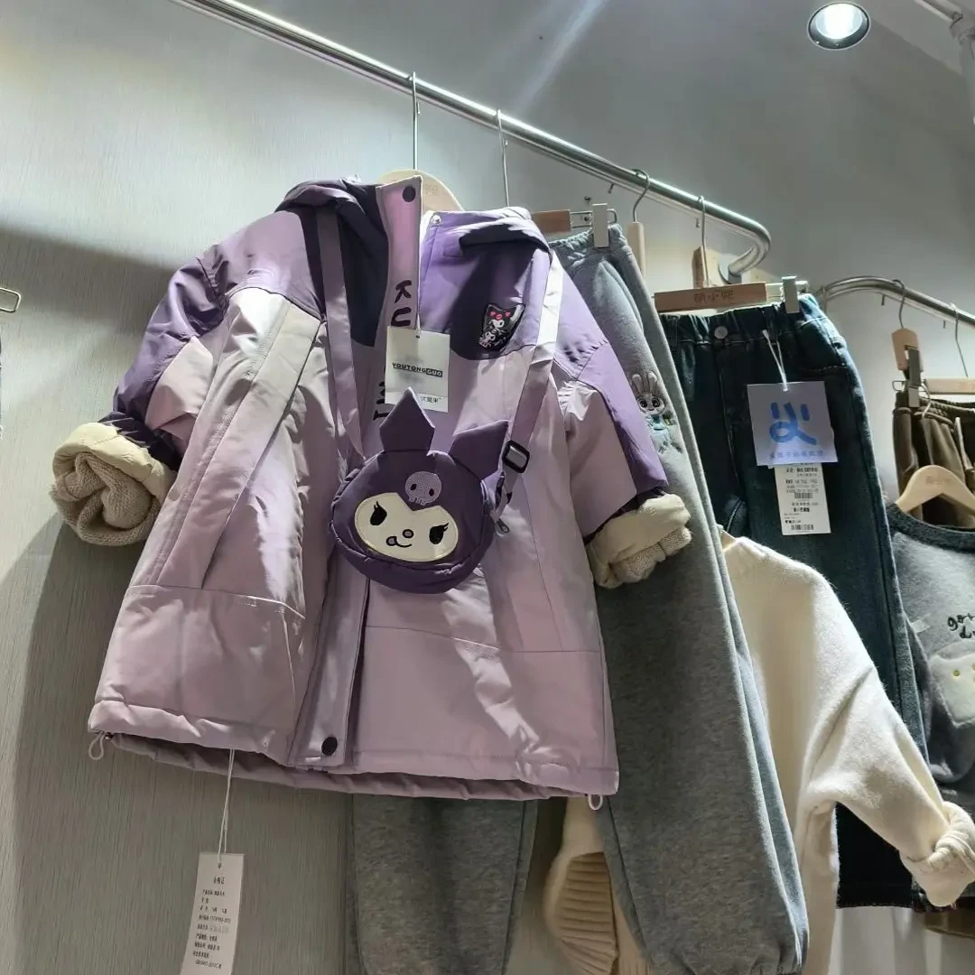 男女二棉外套童卡通动漫撞色短款拼色童装秋冬洋气