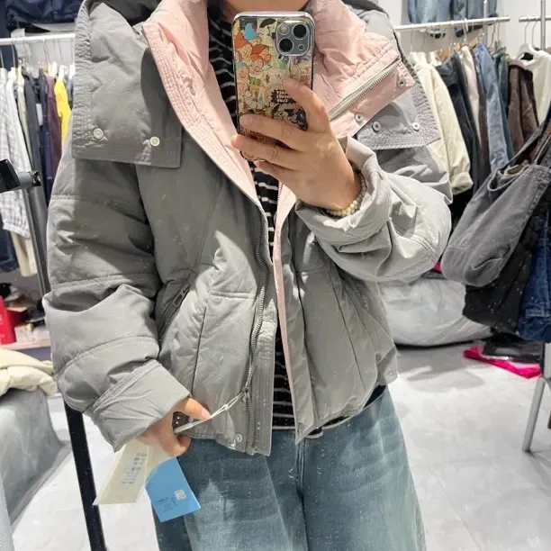 冬季新款撞色连帽短款白鸭绒外套