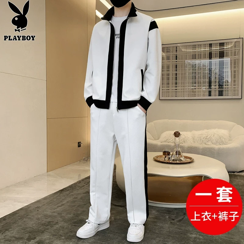 PLAYBOY花花公子男士秋冬休闲套装运动服2025春季简约潮流搭配
