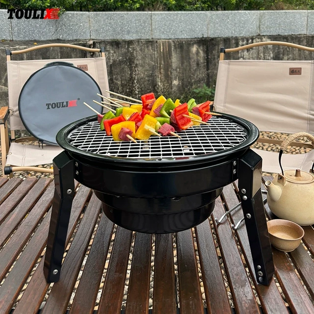 TOULIX户外露营烧烤炉折叠烤架可折叠便携式野外炭炉围炉烤肉套装