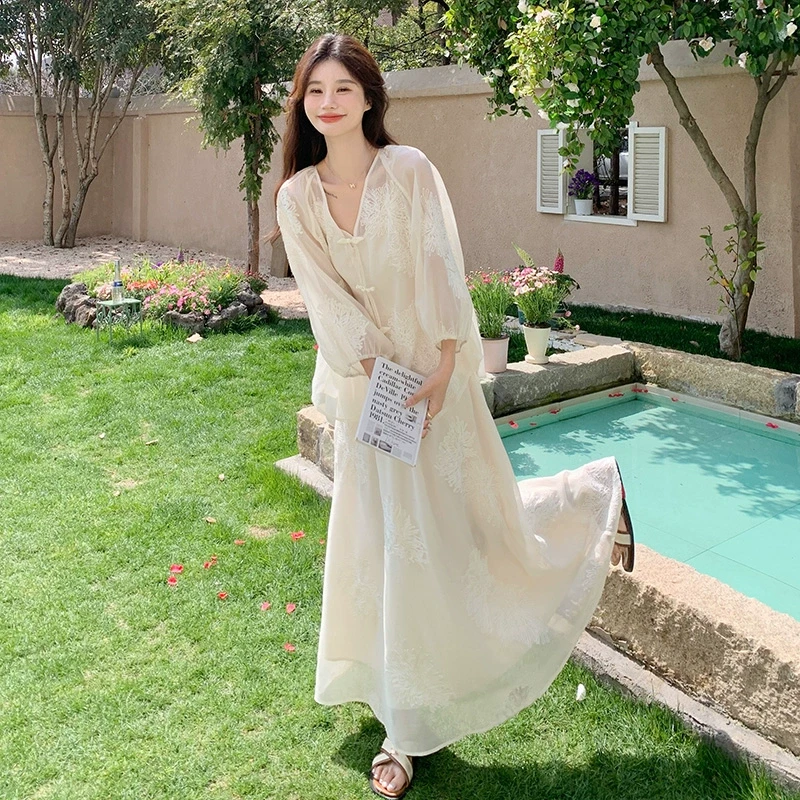 2C122-8803春夏遮阳新中式三件套韩系2025新款温柔仙女海边旅游韩