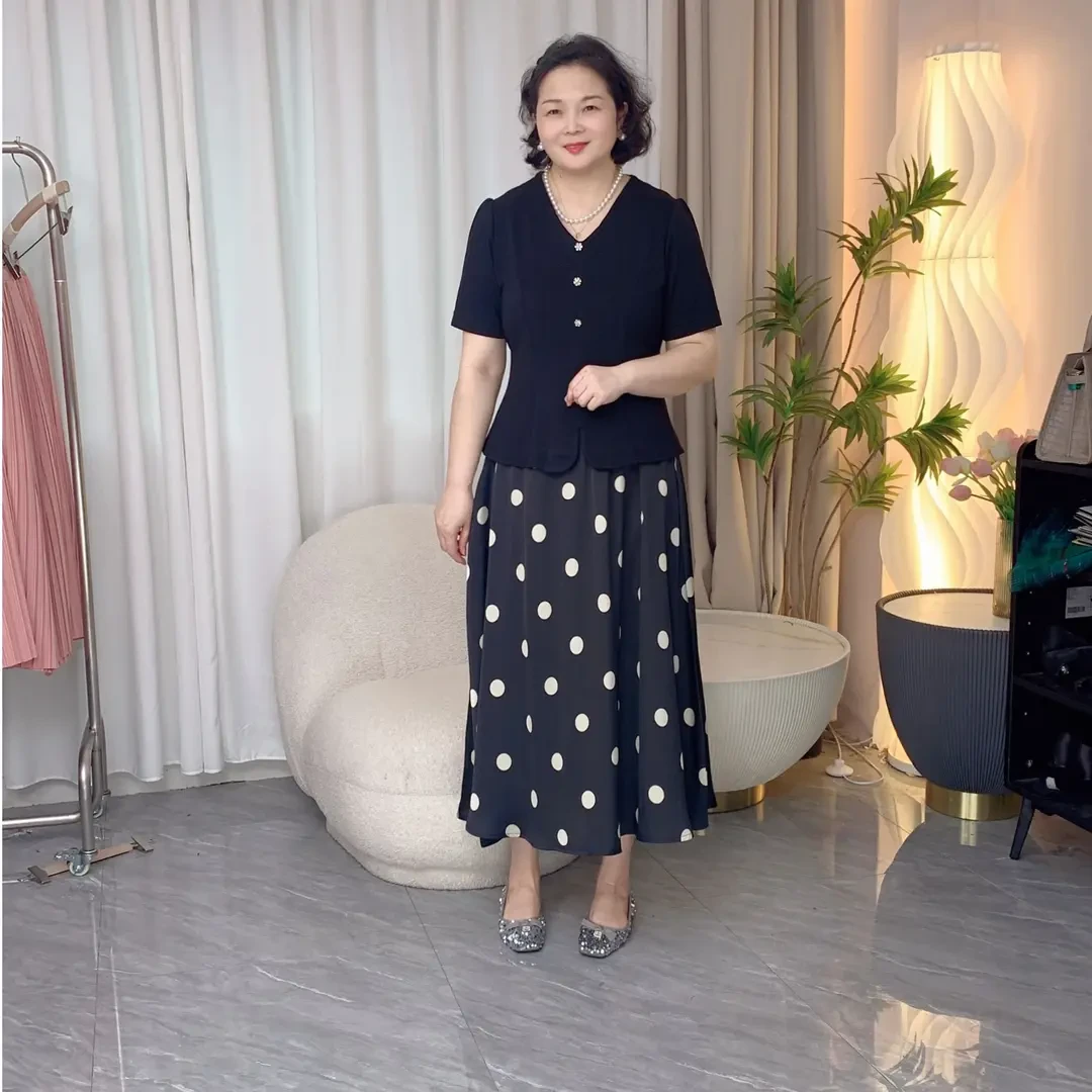 【半身裙】2025新款中圆点高级显瘦时尚百搭半身裙  时尚百搭裙子女