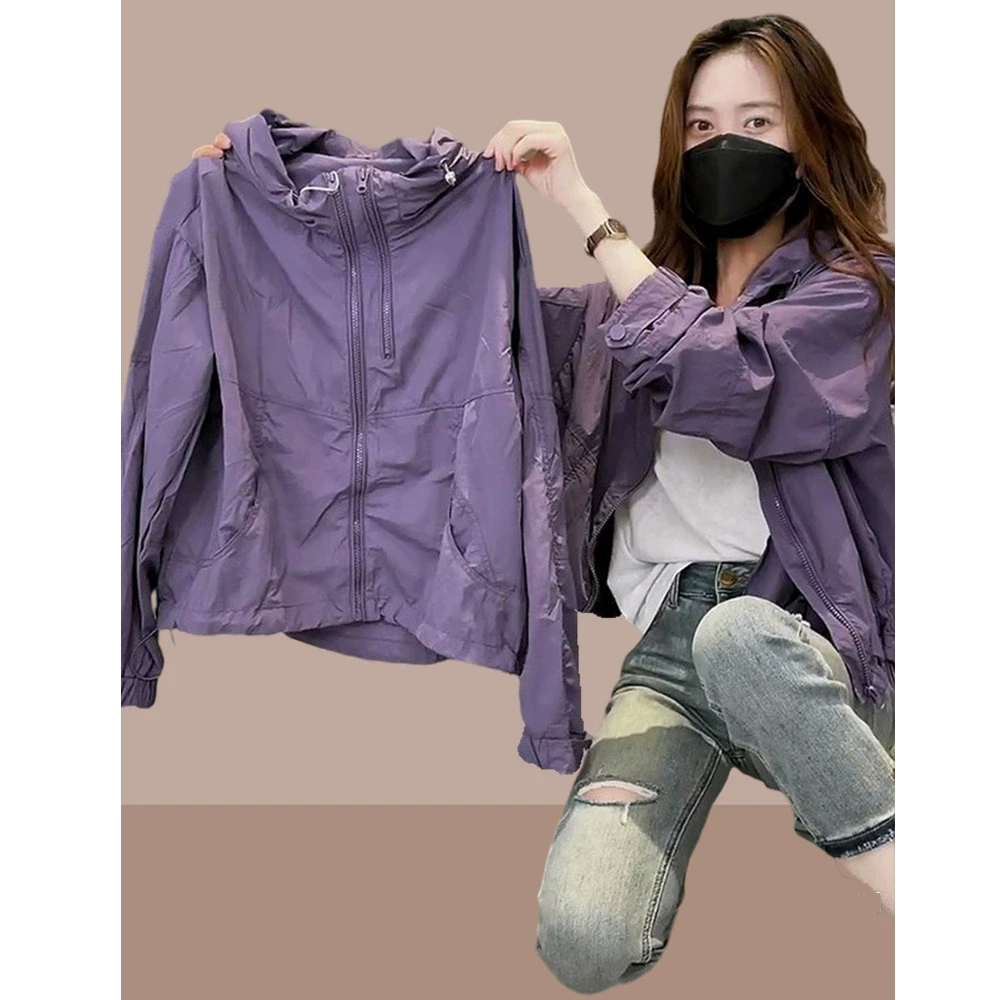 休闲短款外套女外穿上衣2025春秋夏季薄款美式潮牌冲锋衣防晒服