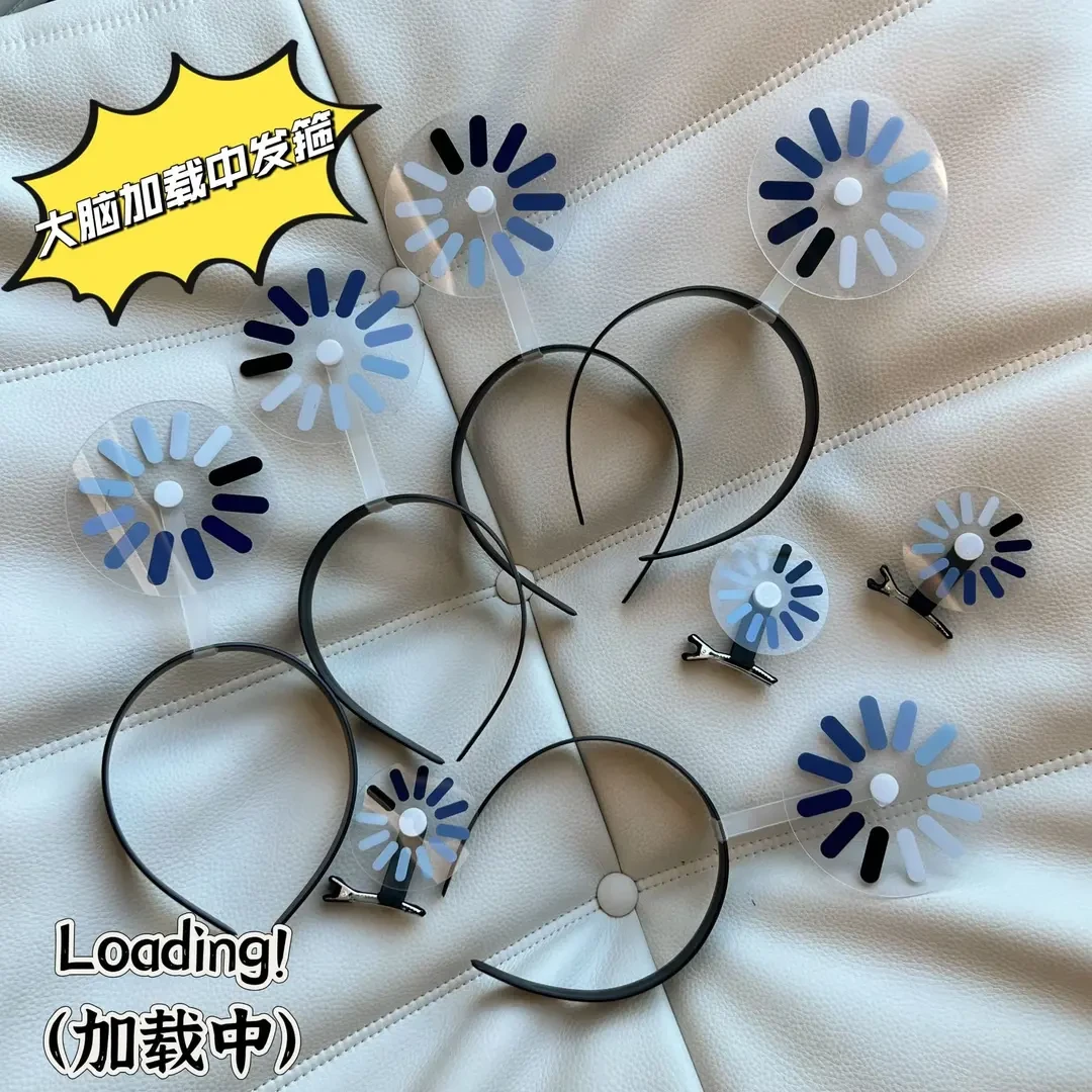 cos配饰【四件套】宕机发箍可旋转网卡搞品能转动的整蛊发饰