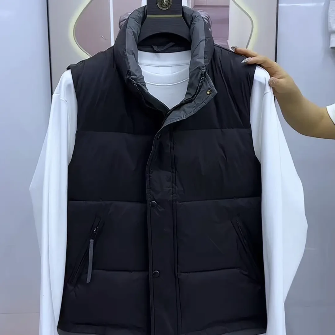 新款棉马甲男秋冬季宽松型立领休闲百搭坎肩背心加厚男士马夹1172