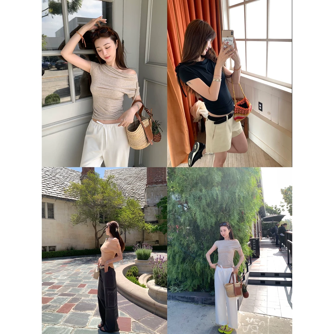 vcruan阿希哥夏日实穿显瘦好版型三穿三色亚麻t RT251355