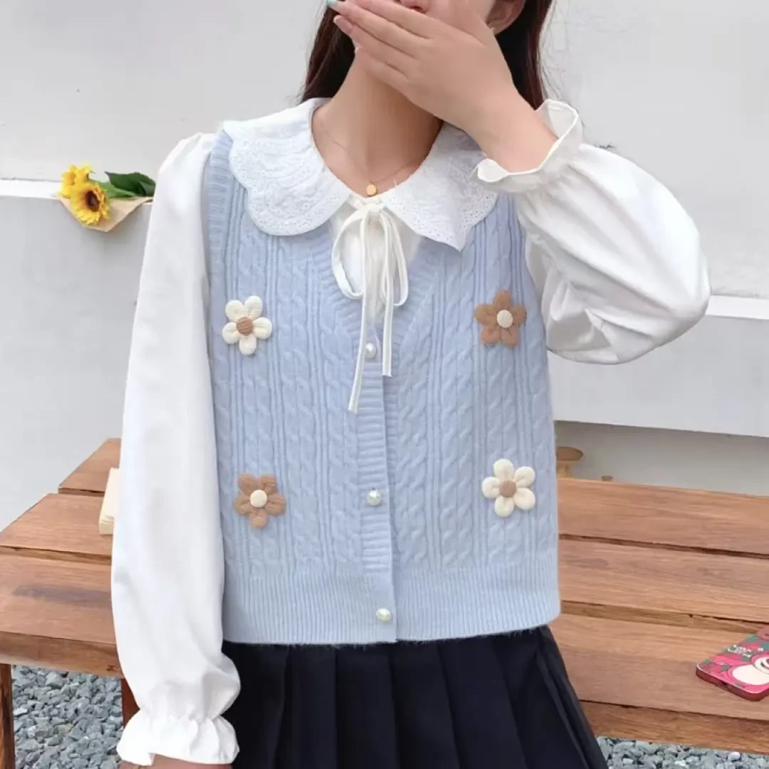 学生党必入！小个子显高平价针织马甲春秋甜妹叠穿神器毛衣马夹女