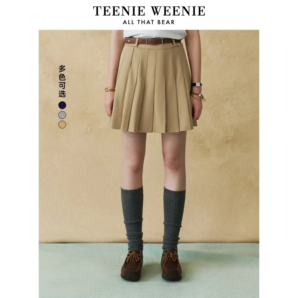 TeenieWeenie小熊女装半身裙25学院感少女高腰百褶裙TTWH252604T