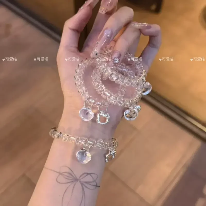 新款夏天发绳清新百搭日常高弹力耐用甜美电话线发圈简约头绳无痕