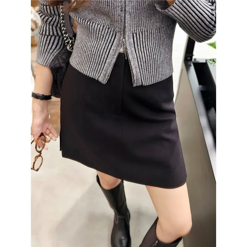 设计感防走光A字半身裙裤女夏季高腰显瘦气质百搭西装半身裙女