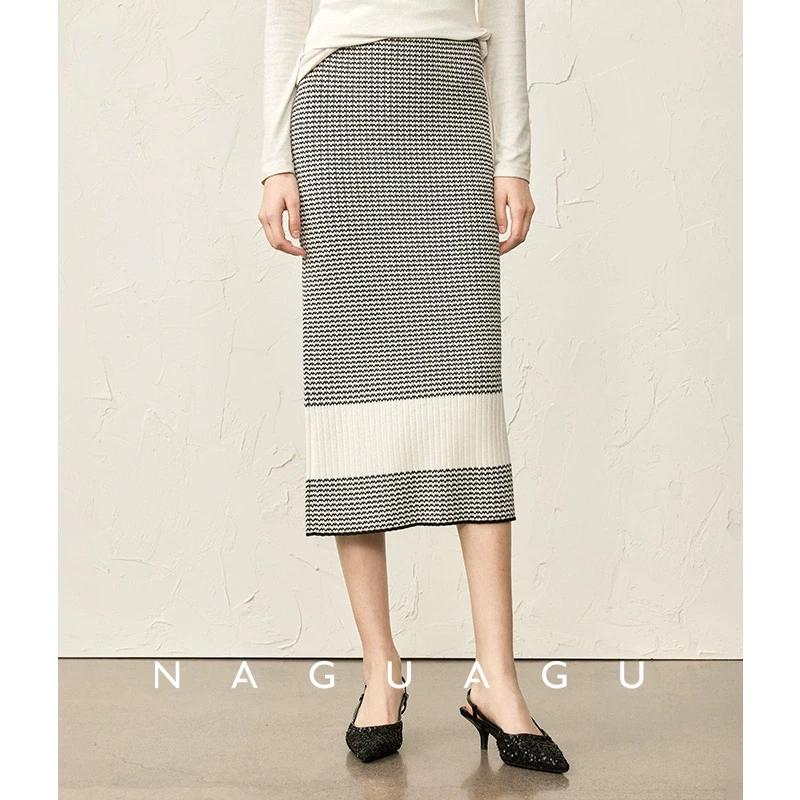 【奥利奥提花半裙】100绵羊毛德國STOLL机织 半身裙女A字裙