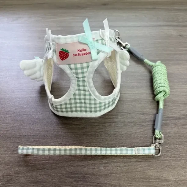 天使翅膀造型宠物胸背牵引绳适合小型犬猫咪外出使用