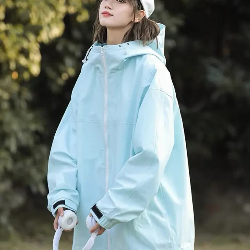 美式春秋冲锋衣五防面料男女同款高品质撞色拼接