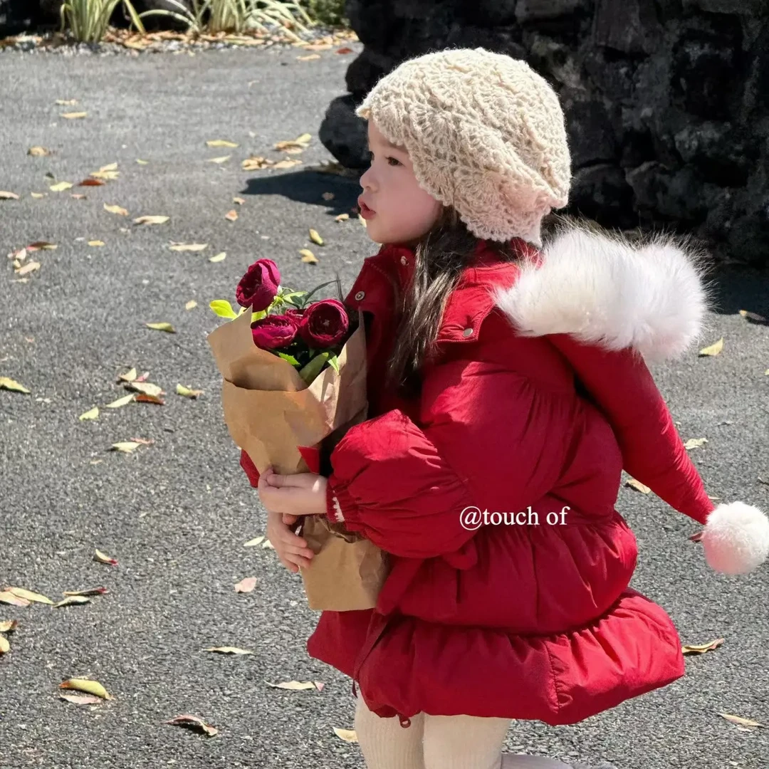 TF.25冬-红色精灵帽羽绒.服