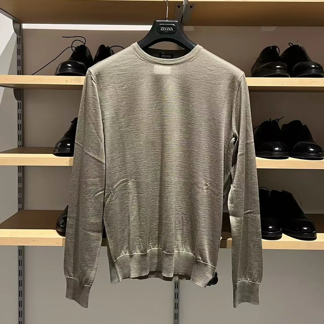 z e g n a橄榄色针织衫长袖