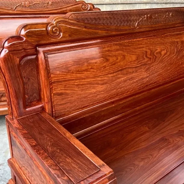 刺猬紫檀红木马里料冈比亚料福满园雕花全套沙发家具客厅新中式