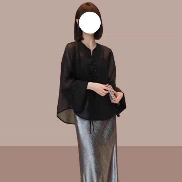 新中式国风黑色防晒衣衬衫女士大码夏季薄款开衫外搭配吊带裙上衣