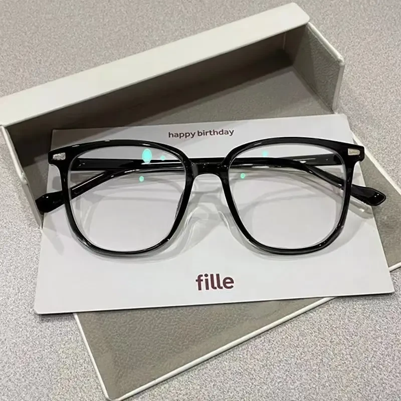 断货高冷黑！温柔小众复古方框可配度数素颜平光近视眼镜框架女