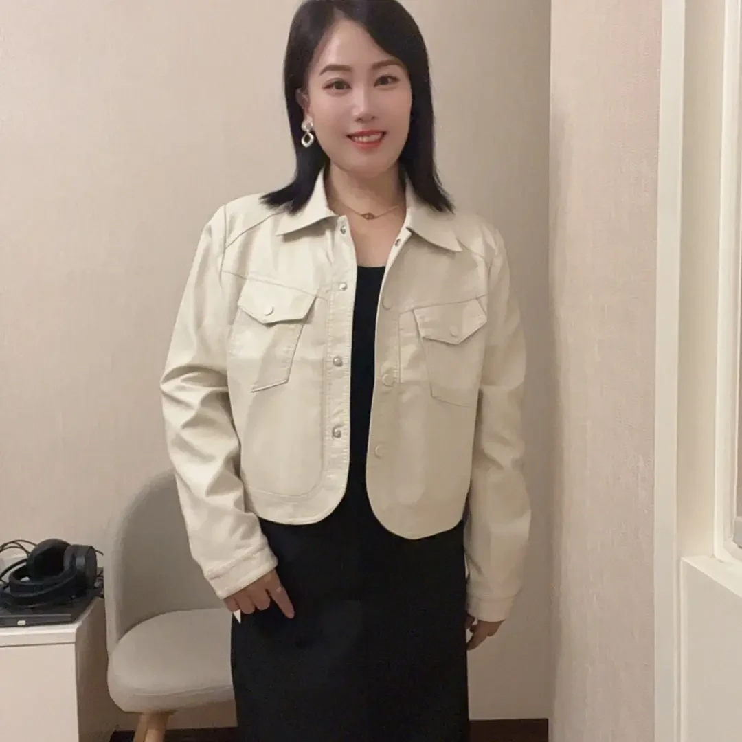 莲儿家.公主风秋季皮衣短款