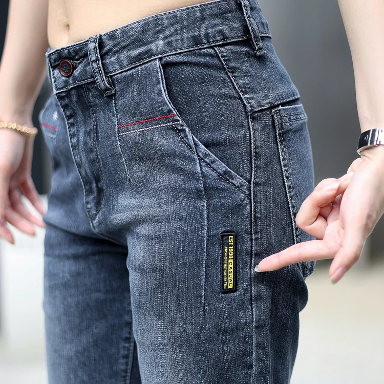 春秋季高端潮流男士男款牛仔裤修身显瘦小直筒休闲百搭男款牛仔裤