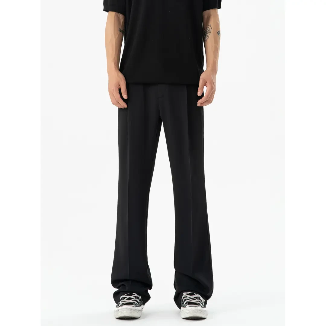 【怪兽纯实验室】凉感休闲三本针西裤男夏cleanfit通勤直筒微喇长裤